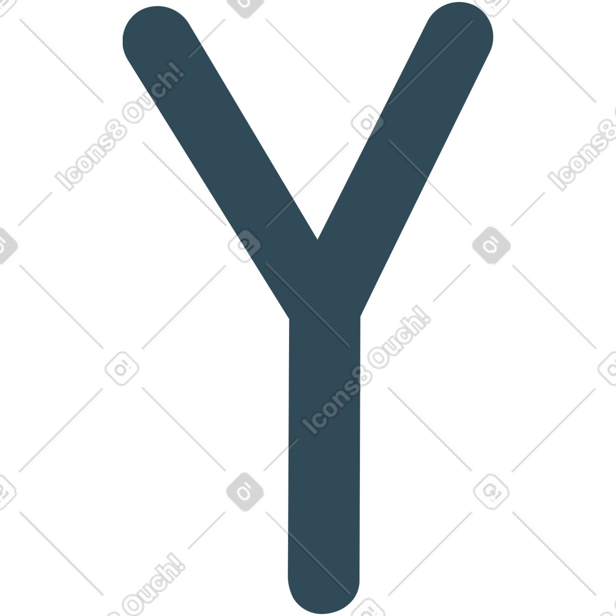 Y dunkelblau-Illustration im Kingdom-Stil als Download in PNG, SVG