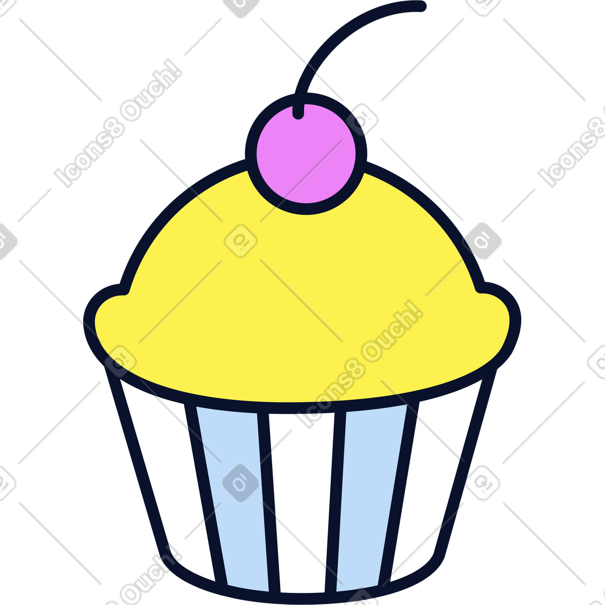 Cupcake-Illustration im Flexy-Stil als Download in PNG, SVG