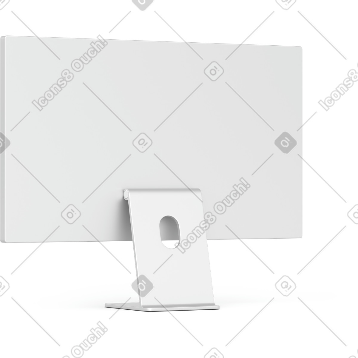 Ilustración Monitor de computadora vista posterior en estilo 3D Business a descargar en PNG y SVG