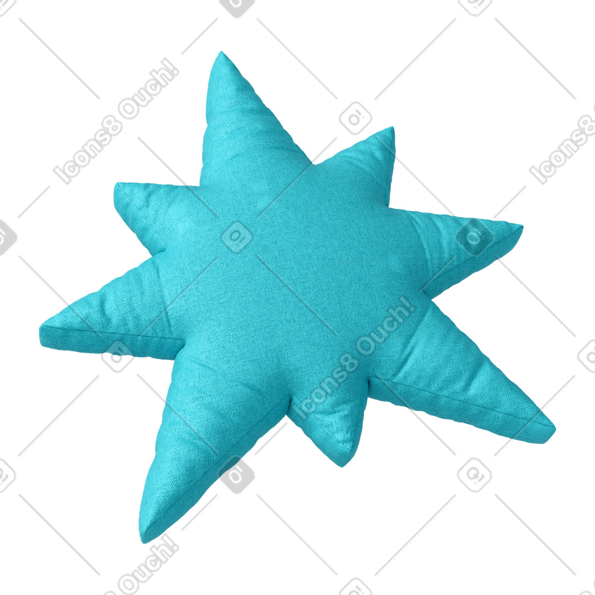 Weiches blaues sternenkissen-Illustration im 3D Plush icons-Stil als Download in PNG, SVG