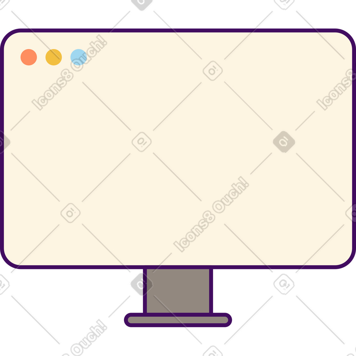 Ilustración Monitor de computadora en estilo Simplistic a descargar en PNG y SVG