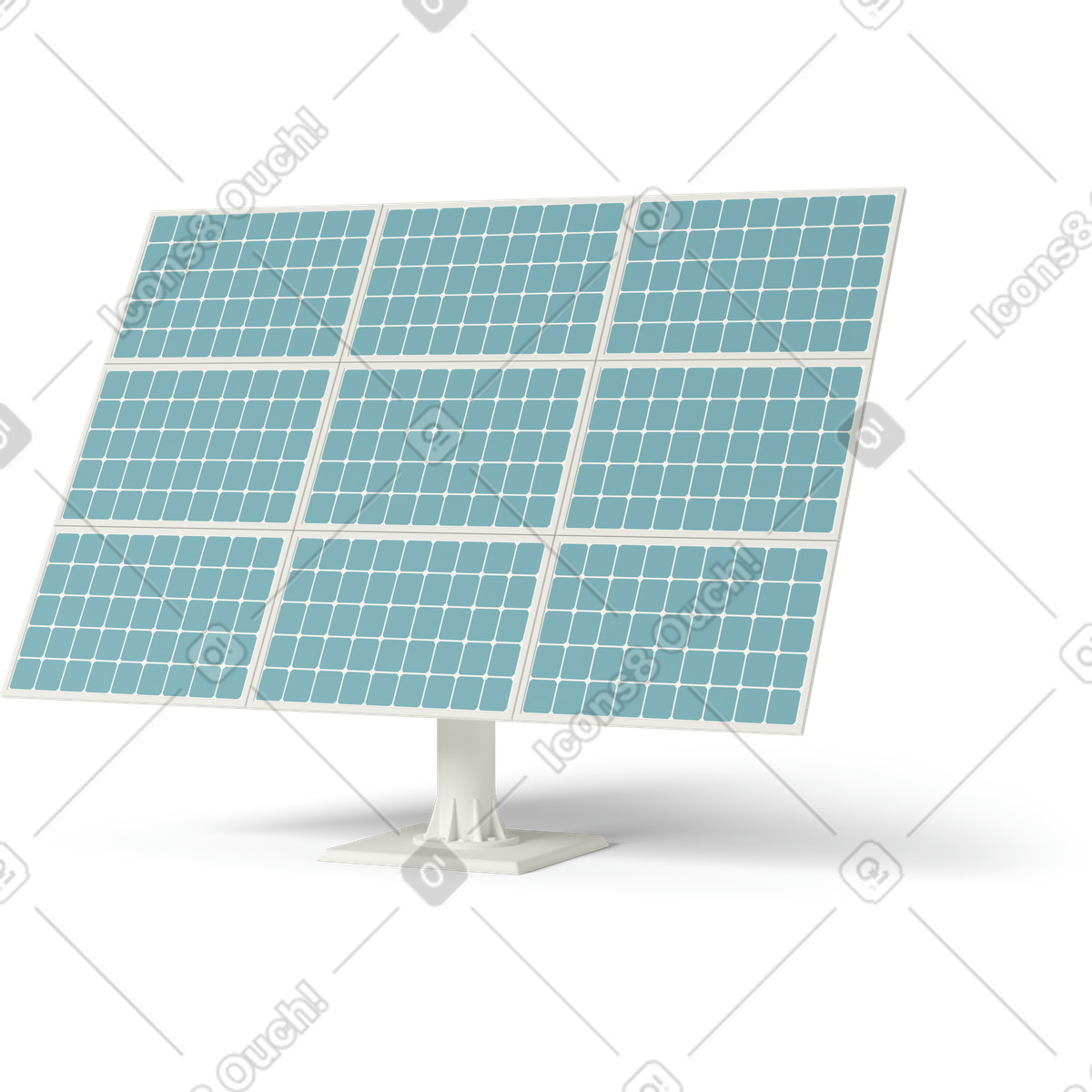 Ilustración Paneles solares en estilo 3D Casual life a descargar en PNG y SVG