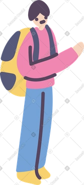 Man with backpack PNG, SVG
