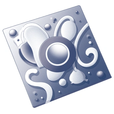 A square album cover featuring dynamic shapes and patterns that create an energetic composition. The design includes a central circular form surrounded by wavy lines and geometric patterns. Various textures can be observed within the shapes, creating depth and interest. The background integrates a variety of elements that harmonize with the central design, offering an eye-catching visual experience.