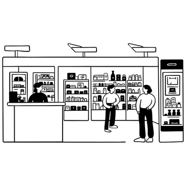 A spacious and modern pharmacy interior with bright lighting and organized aisles