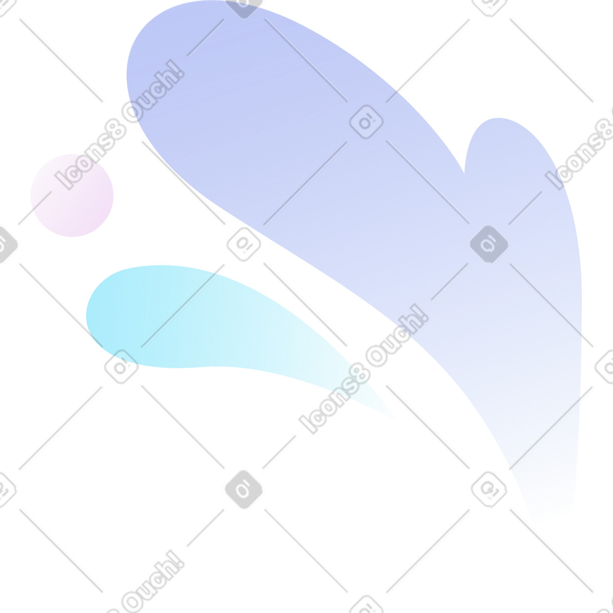 Decorative flying drops illustration in Airy style download in PNG, SVG