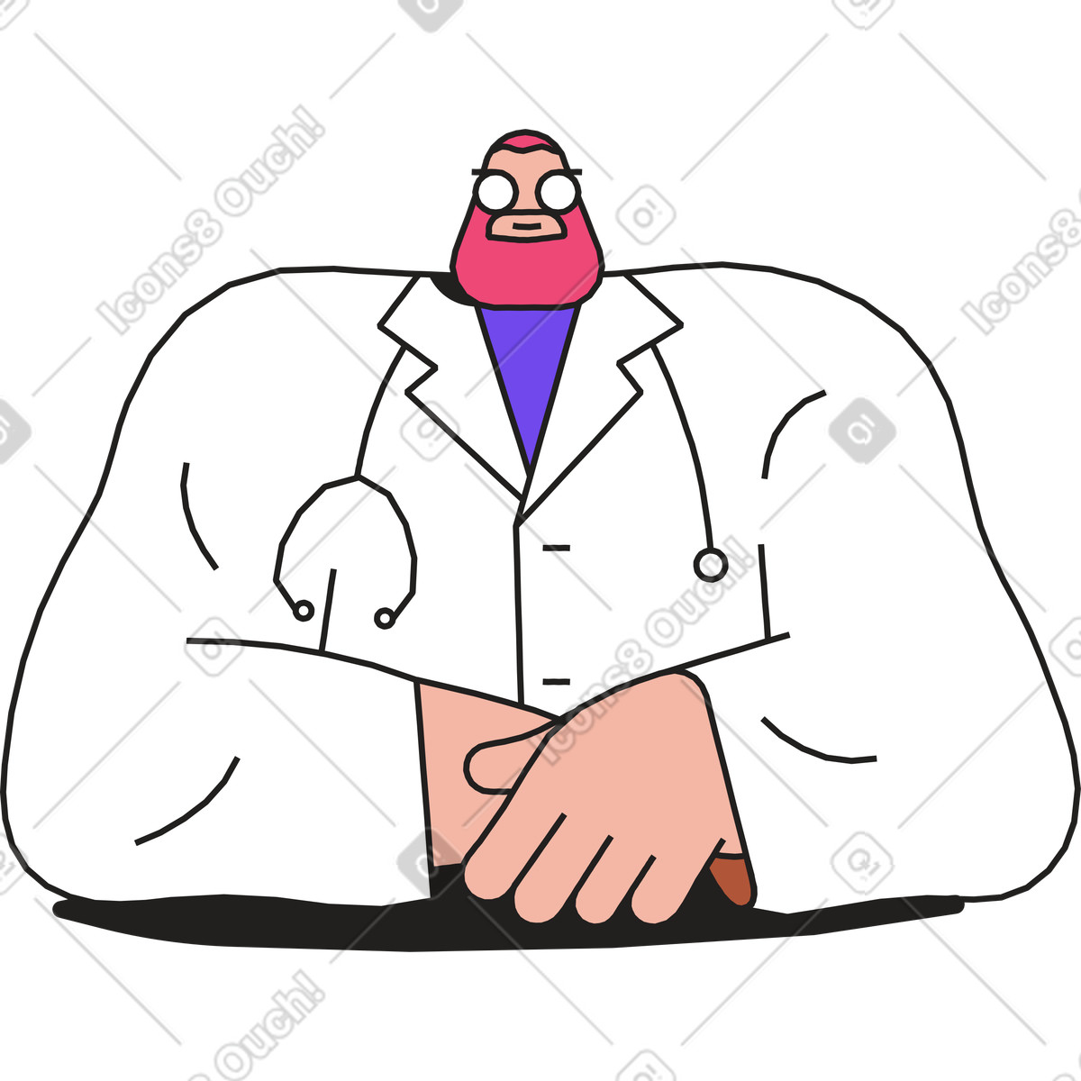 下载 Dazzle 风格的 戴眼镜的内窥镜医生 插画，支持 PNG、SVG 格式