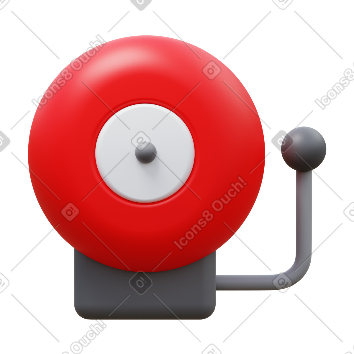 Fire alarm illustration in 3D Fluency style download in PNG, SVG