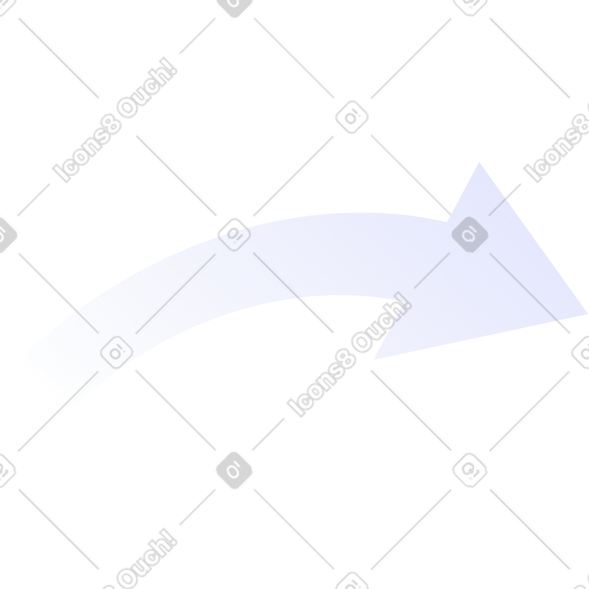 Translucent curved arrow pointing right-Illustration im Quantum-Stil als Download in PNG, SVG