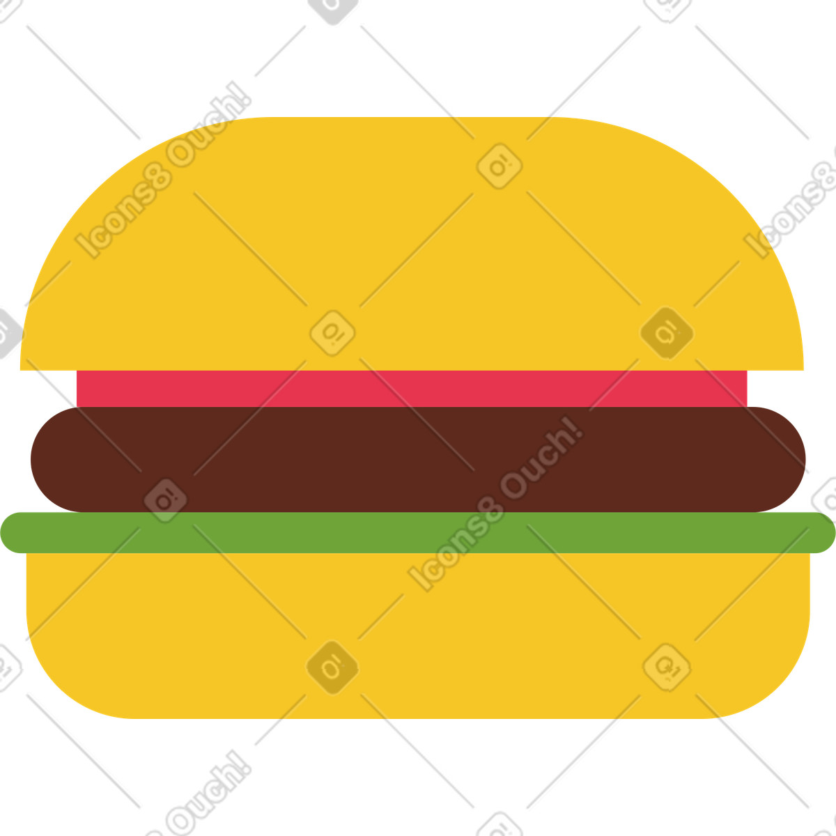 Ilustración Hamburguesa en estilo Catchy a descargar en PNG y SVG