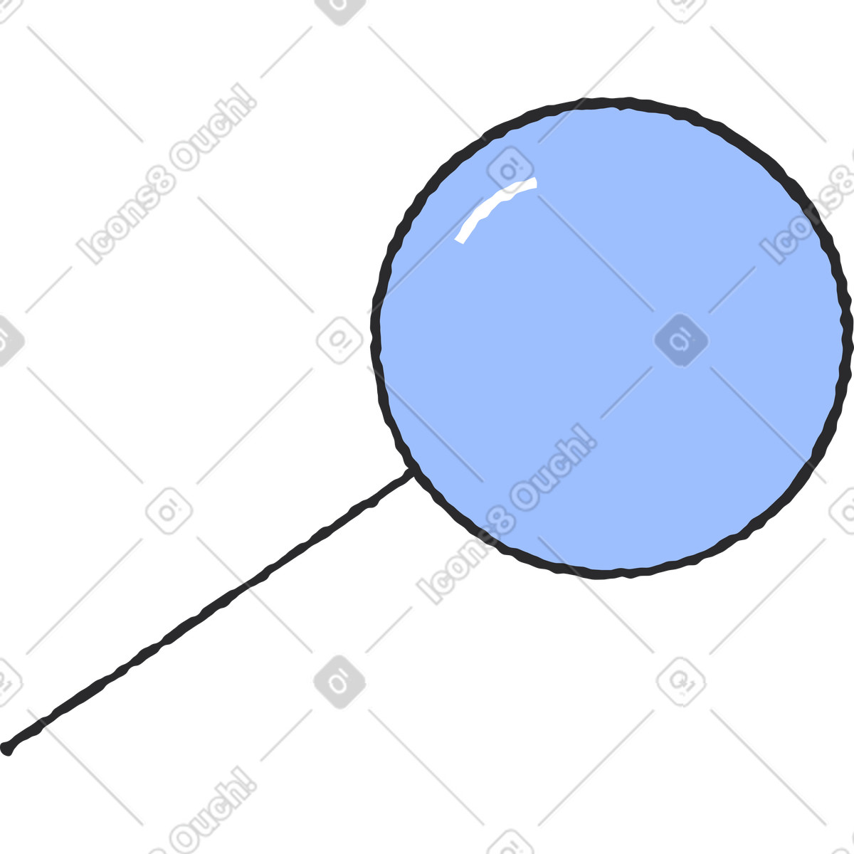 Lente d'ingrandimento illustrazione in stile Pablo scarica in PNG, SVG