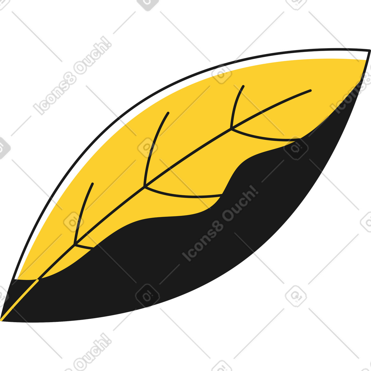 Taxi 스타일의 식물 잎 일러스트레이션 PNG, SVG 다운로드