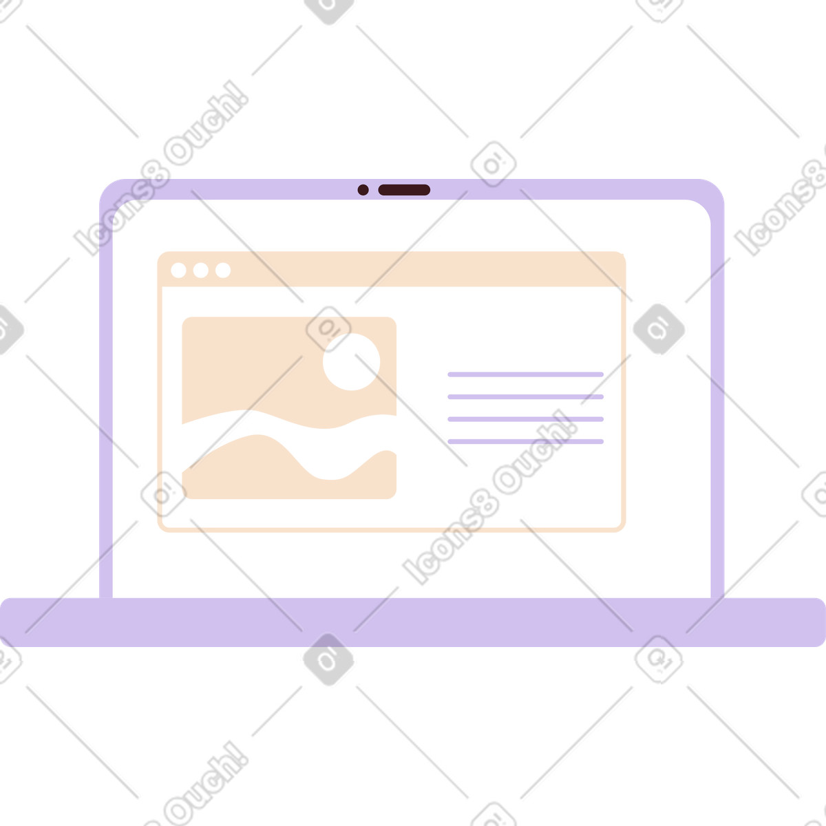 Open blue laptop illustration in Folks style download in PNG, SVG