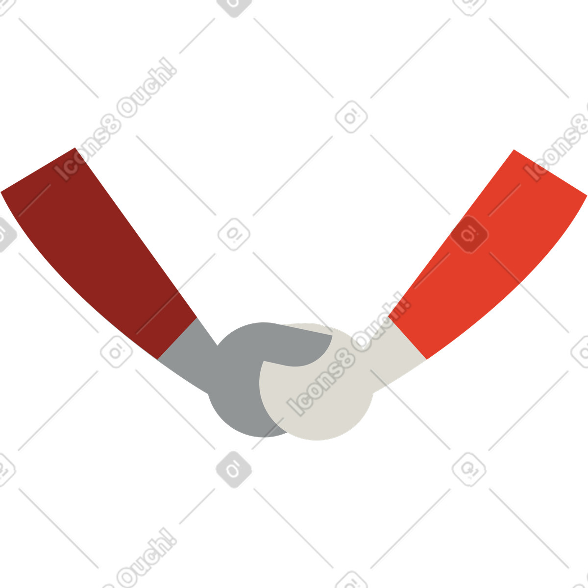 Stretta di mano illustrazione in stile Burgundy scarica in PNG, SVG