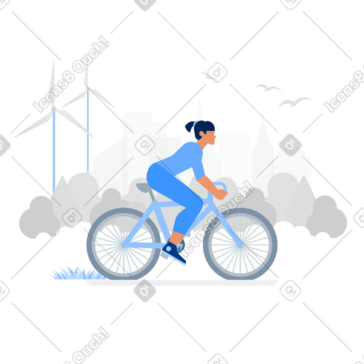 Ecology in City illustration Urban style download PNG, SVG