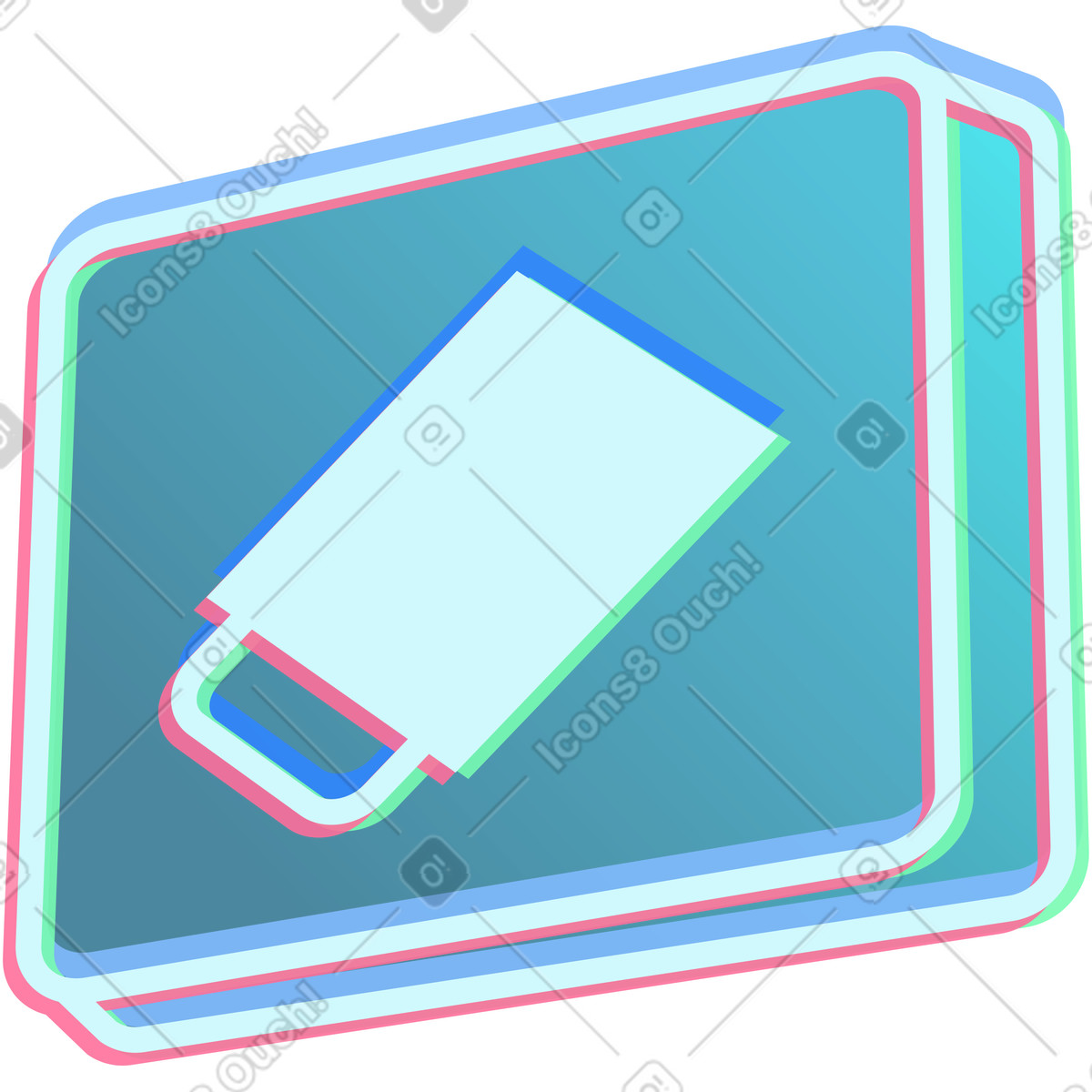 Ilustración Herramienta borrador en estilo Neon a descargar en PNG y SVG