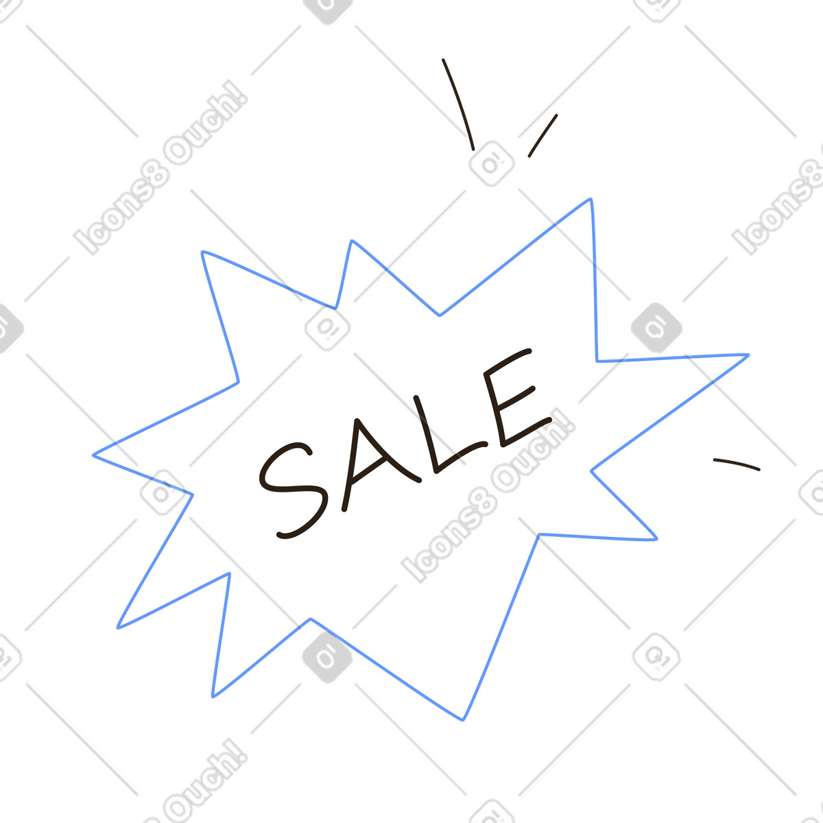Cartel de rebajas en forma de estrella con letras a mano, campaña de liquidación y reducción de precios illustration in PNG, SVG