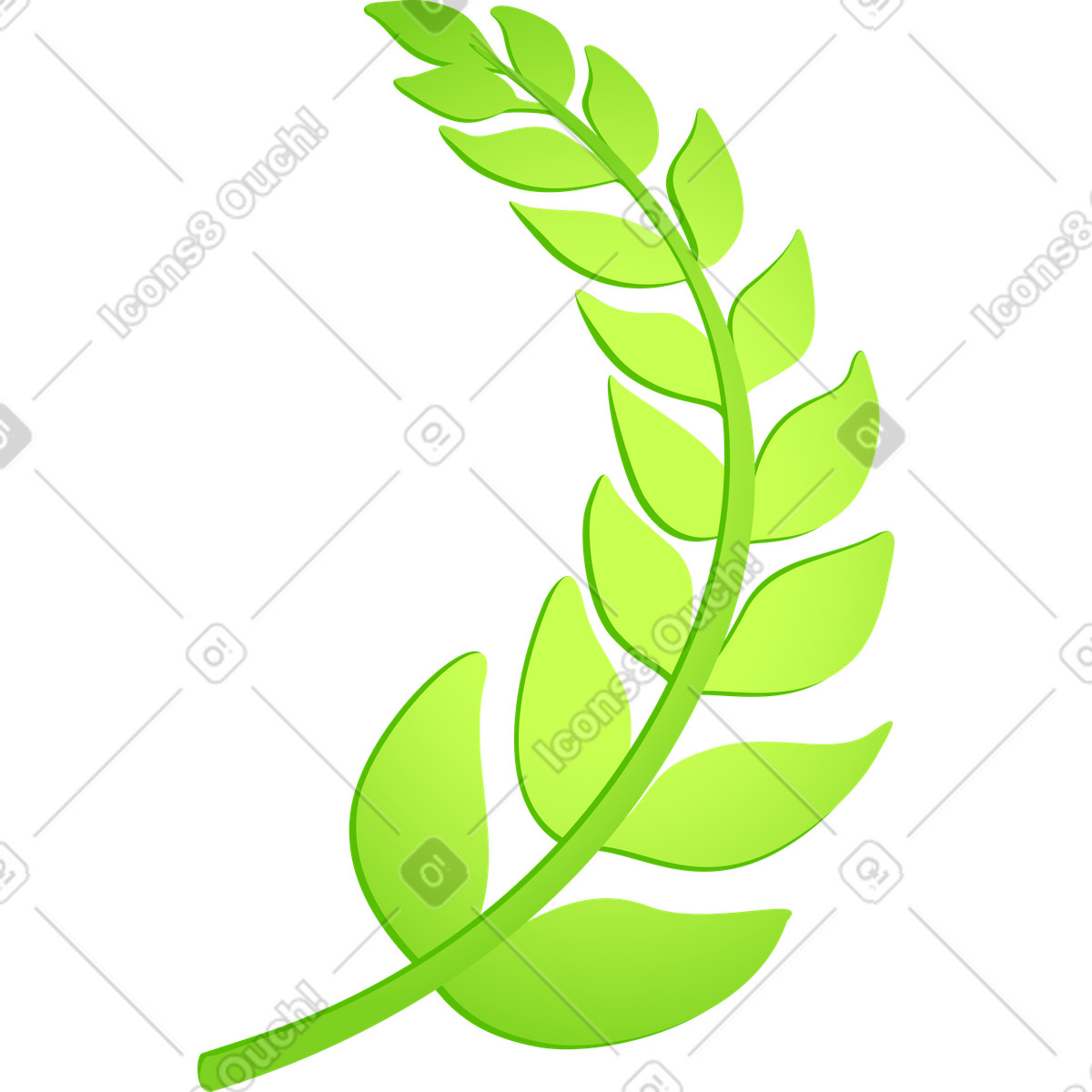 Ölzweig-Illustration im Isotech-Stil als Download in PNG, SVG