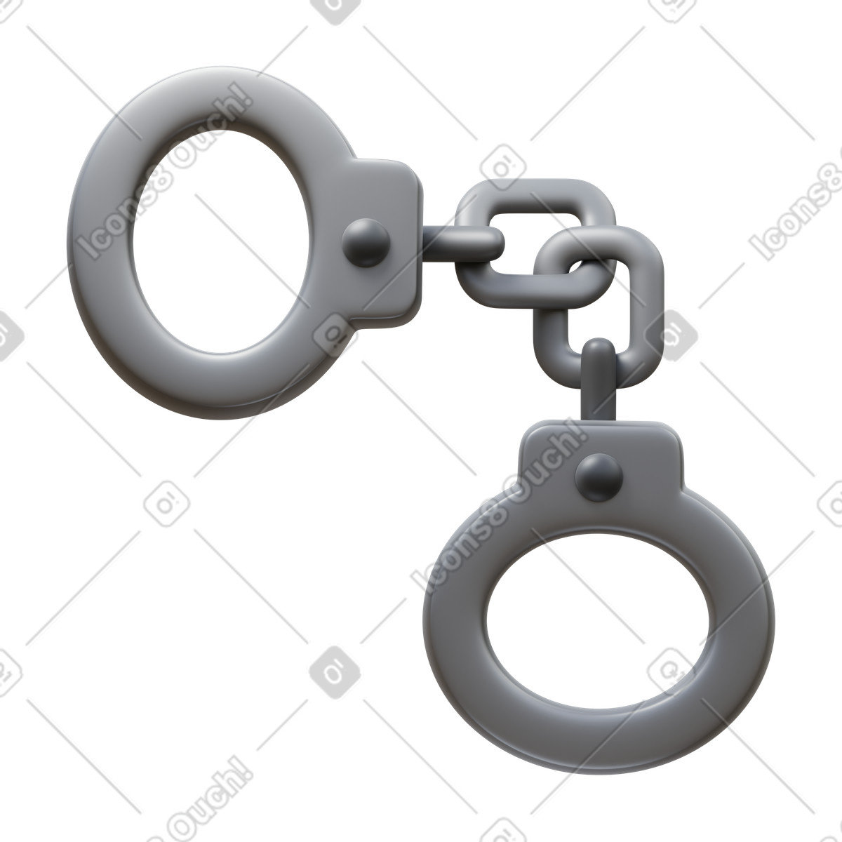 下载 3D Fluency 风格的 Handcuffs 插画，支持 PNG、SVG 格式
