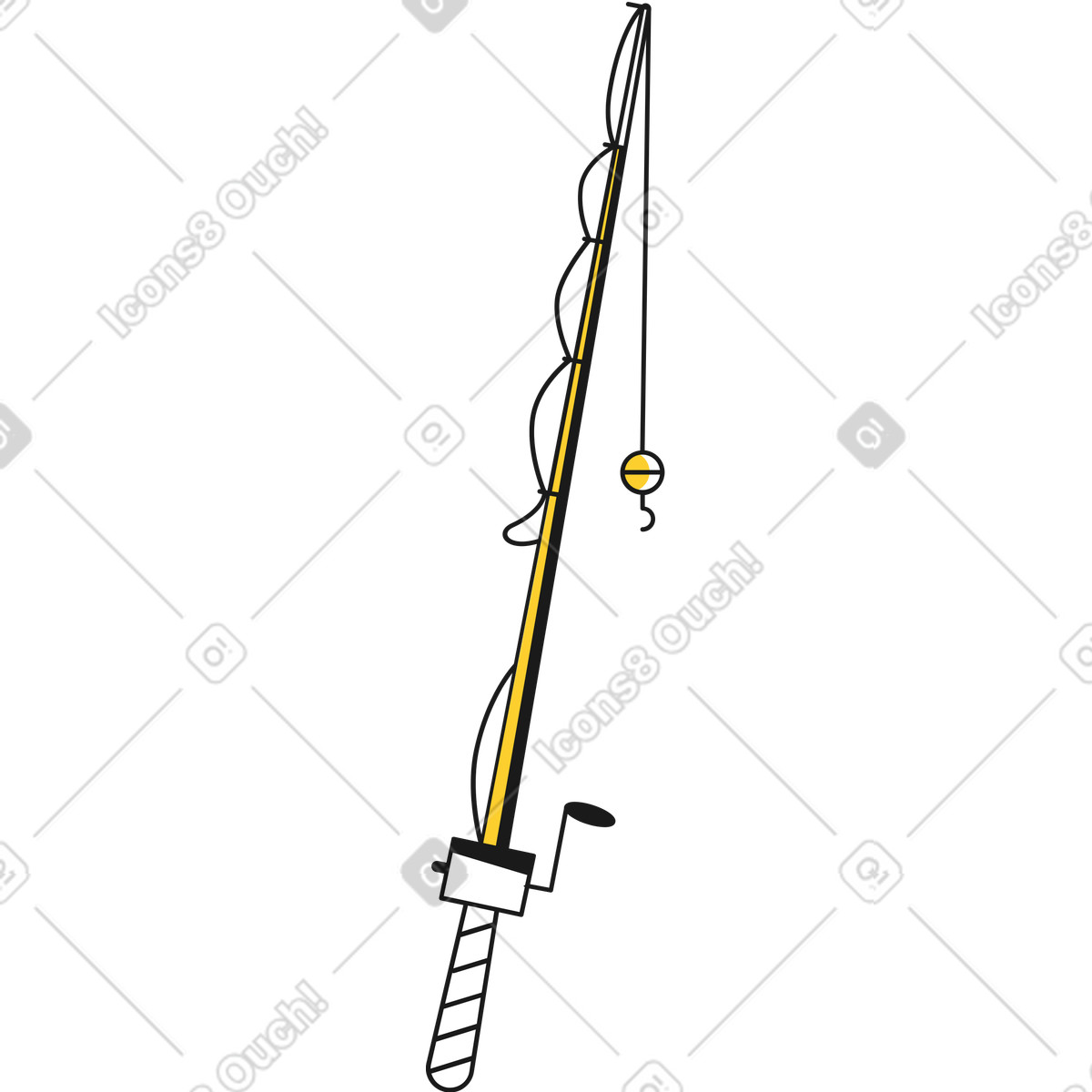 Taxi スタイルの 釣り竿 のイラストをPNG、SVG形式でダウンロード