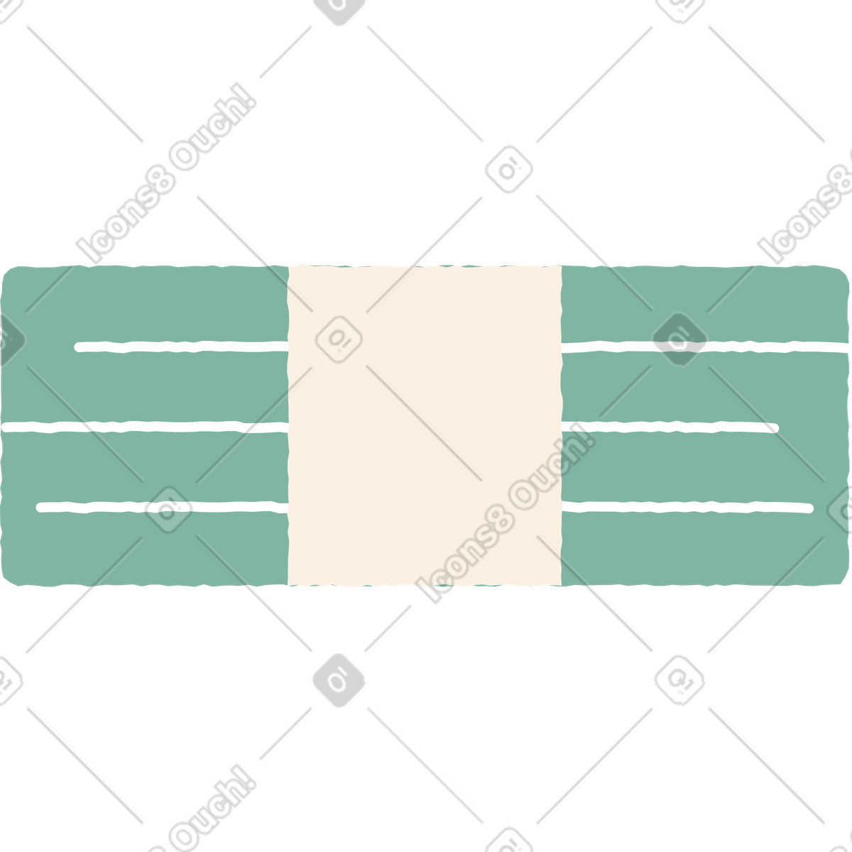 Green paper money illustration in Pablo style download in PNG, SVG