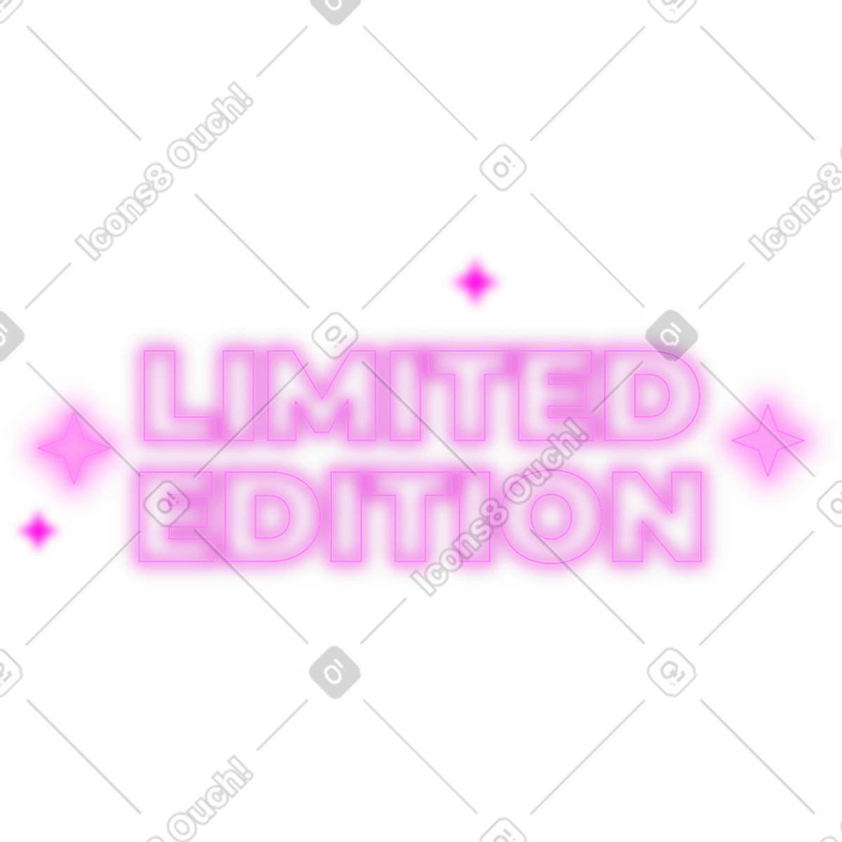 Text limited edition neon illustration in Typography style download in PNG, SVG