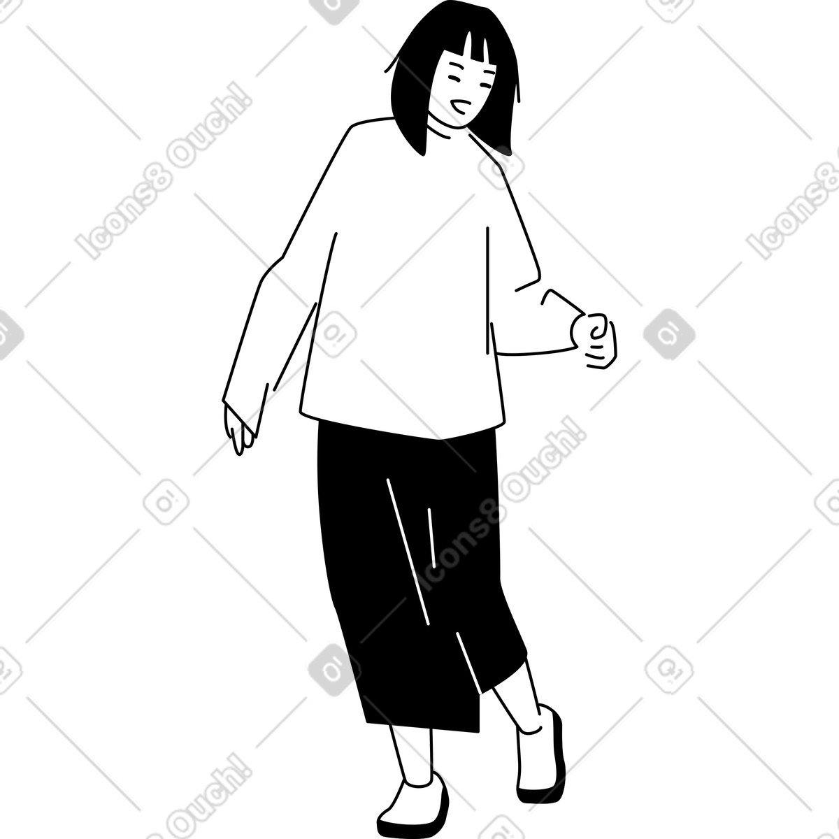 下载 Weekday 风格的 年轻女子 插画，支持 PNG、SVG 格式