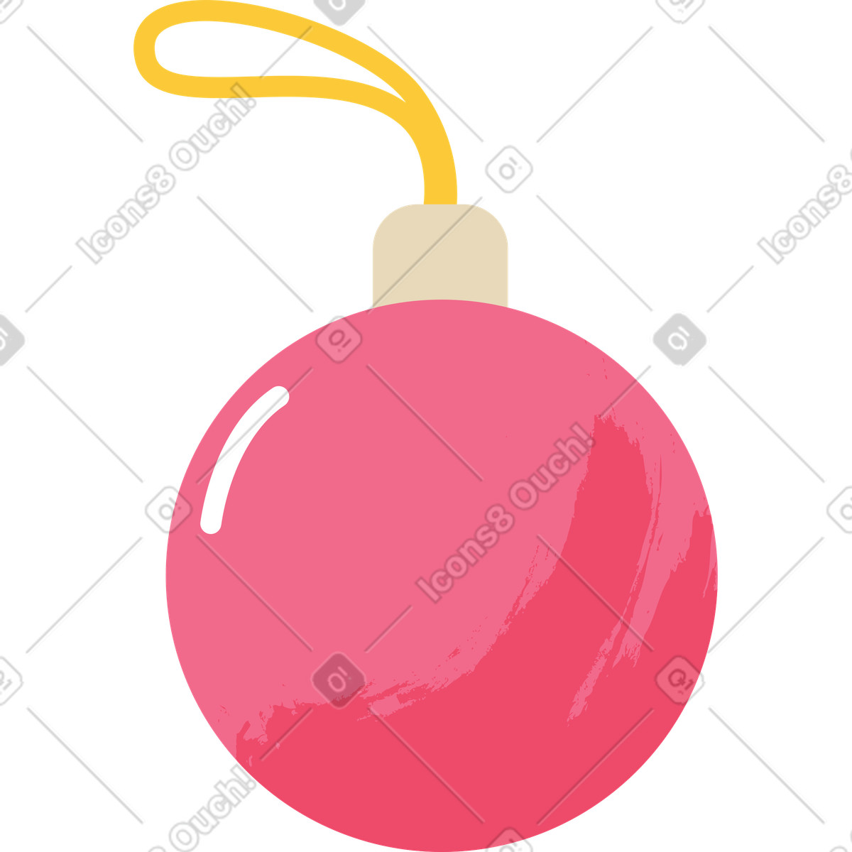Ilustración Bola de navidad rosa en estilo Juicy a descargar en PNG y SVG