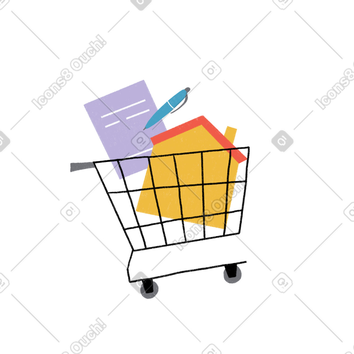 Ilustração de Buying real estate em no estilo Tutti para baixar em PNG, SVG