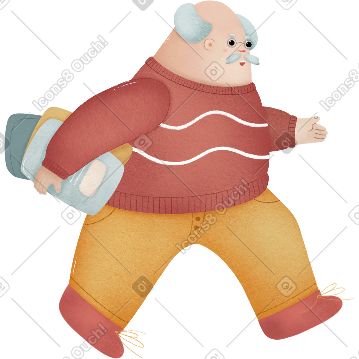 Иллюстрация Старик в стиле Woolly — скачать в форматах PNG, SVG