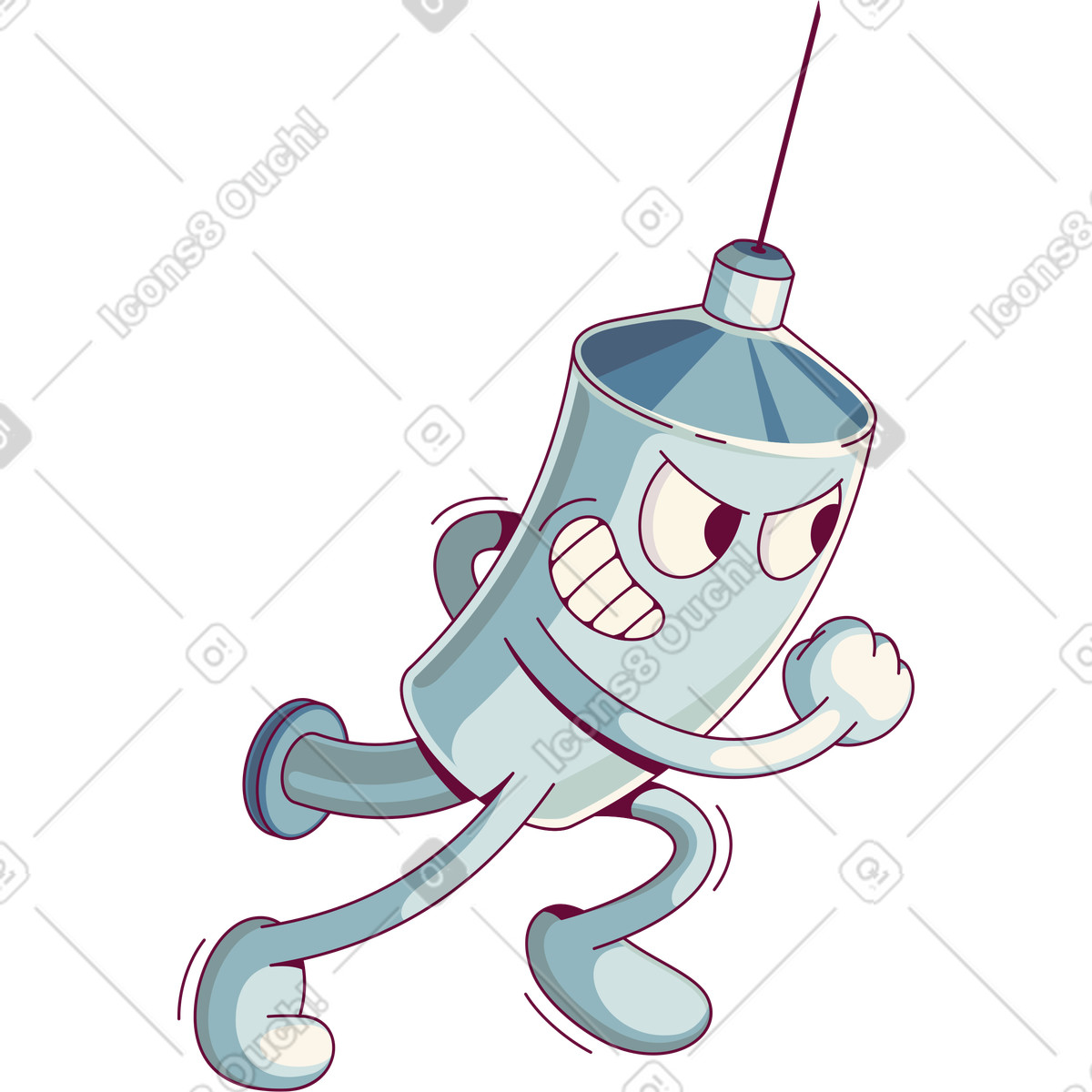 Running gray syringe illustrazione in stile Handy scarica in PNG, SVG