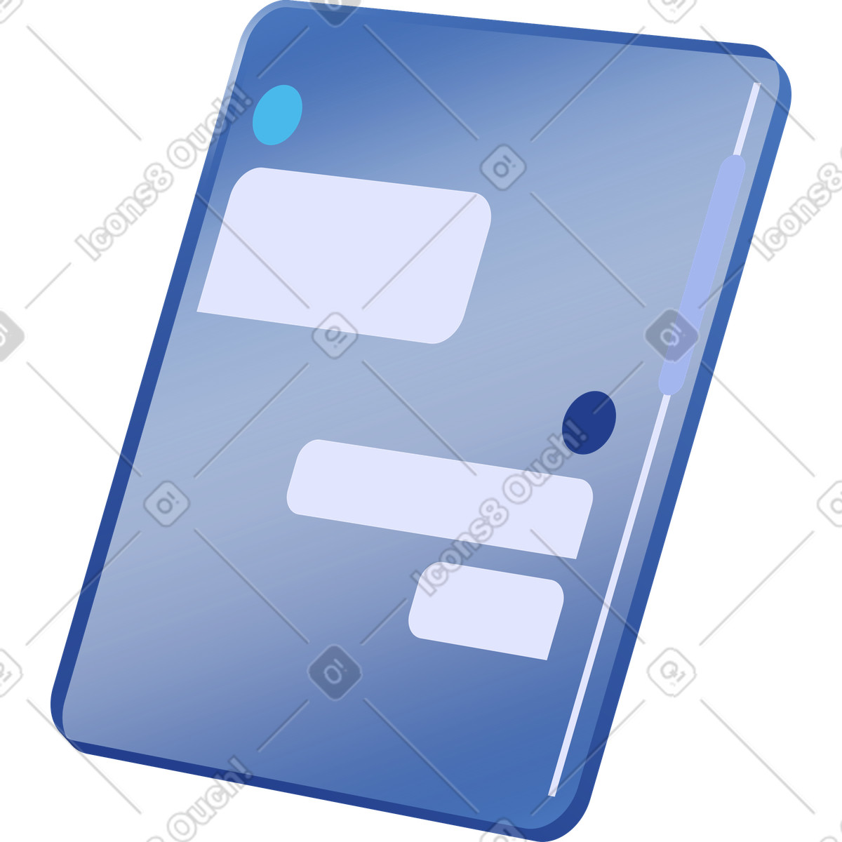 Glass frame with chat illustration in PNG, SVG