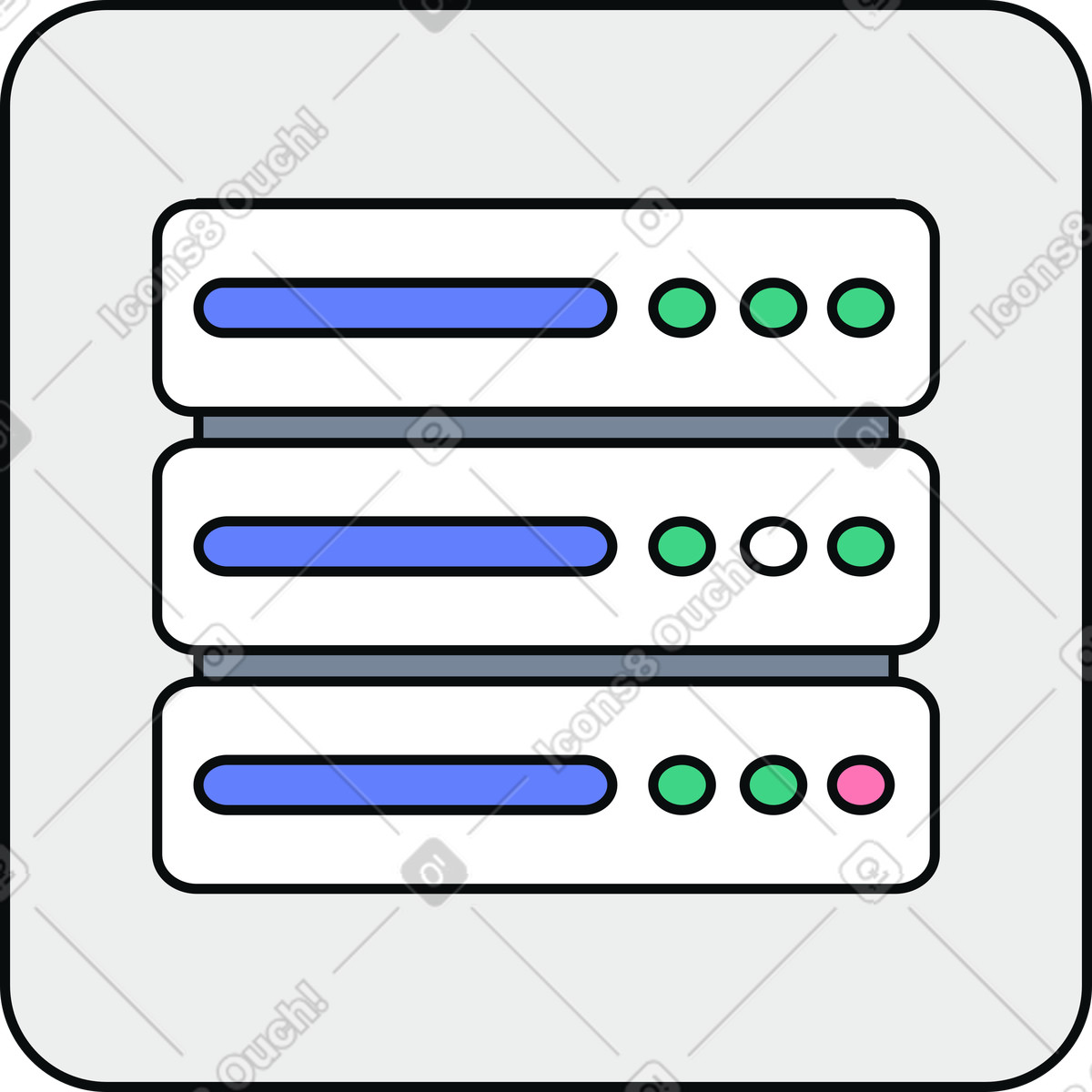 Icona del server illustrazione in stile Teko scarica in PNG, SVG