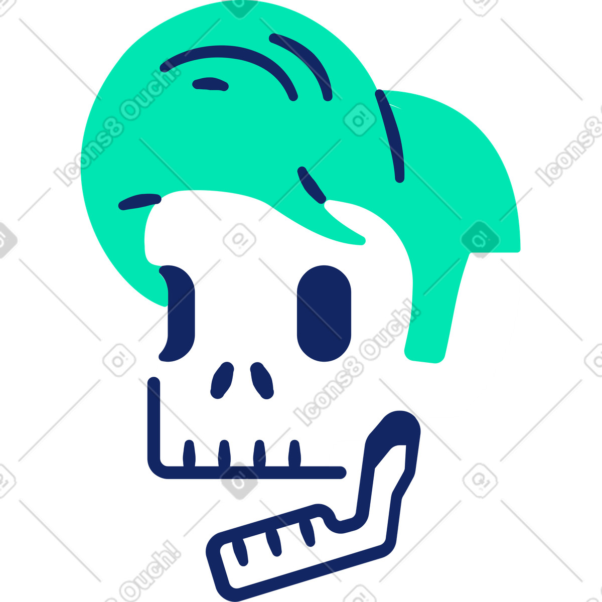 Schädeljunge-Illustration im Cyborg-Stil als Download in PNG, SVG