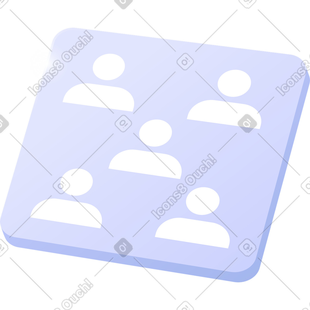 Business team organization with five avatars icon illustration in Quantum style download in PNG, SVG