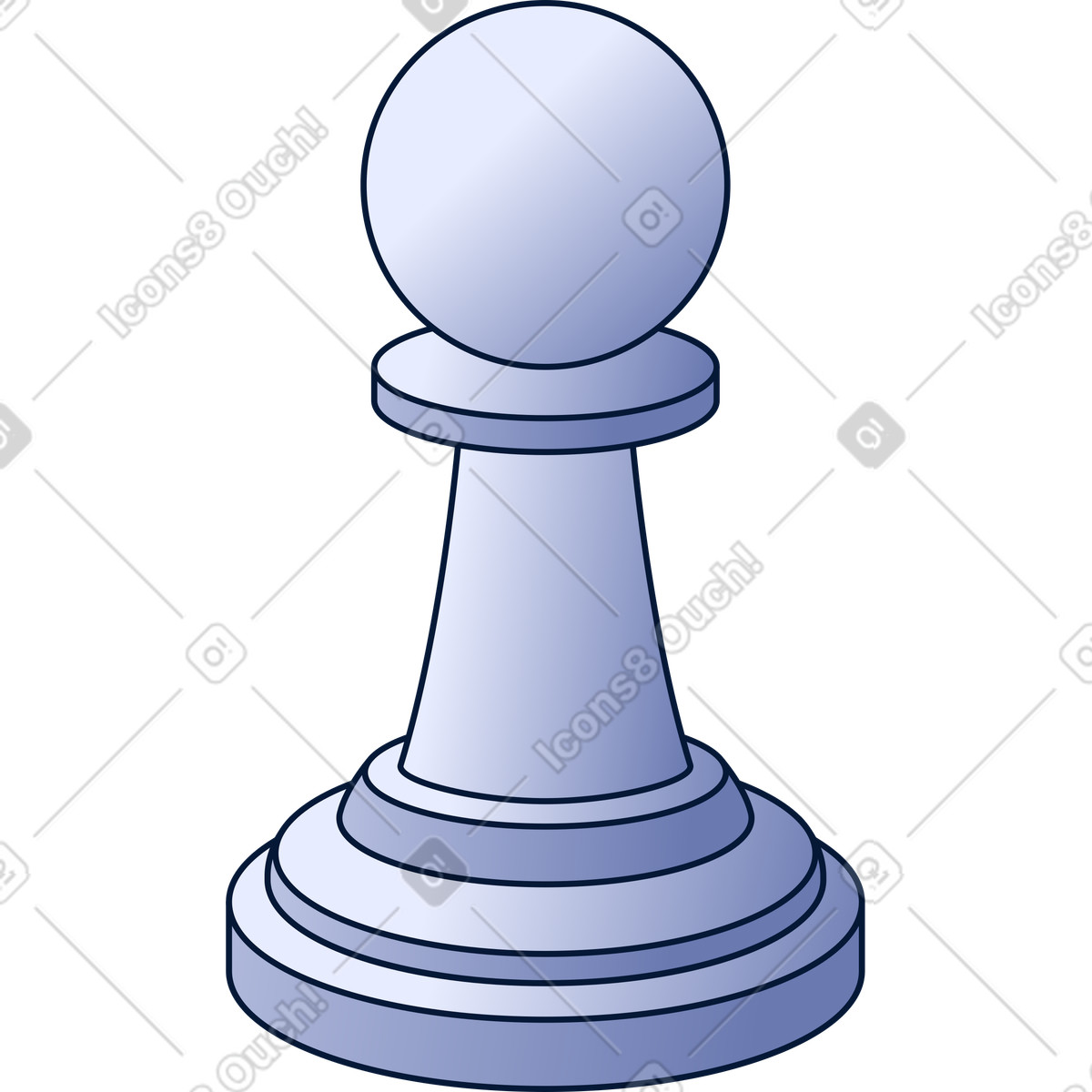White pawn illustration in Neat style download in PNG, SVG
