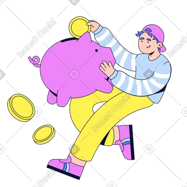 Économiser de l'argent dans une tirelire PNG, SVG