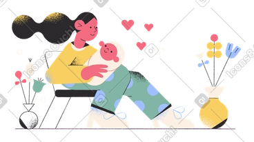 A woman holding a baby in her arms PNG, SVG