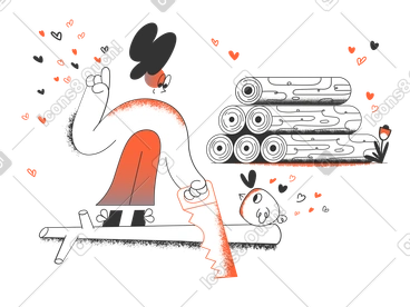 Chopping wood PNG, SVG