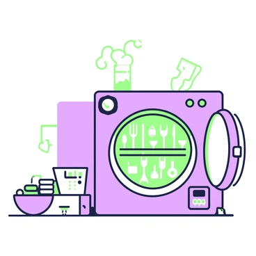 An autoclave in action, steam visibly escaping as it sterilizes medical instruments