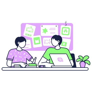 An illustrator designing a logo and branding materials for a new company