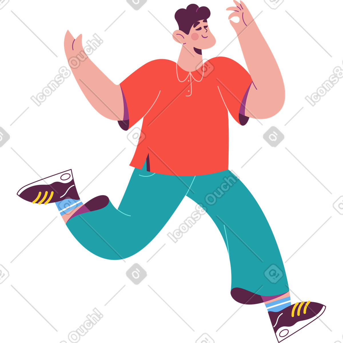 Mann-Illustration im Sammy-Stil als Download in PNG, SVG