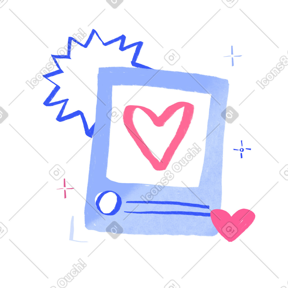Ilustración Social media photo platform en estilo Quirky a descargar en PNG y SVG