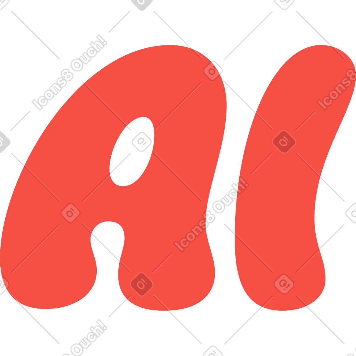 Ilustración Texto de letras ai en estilo Sammy a descargar en PNG y SVG