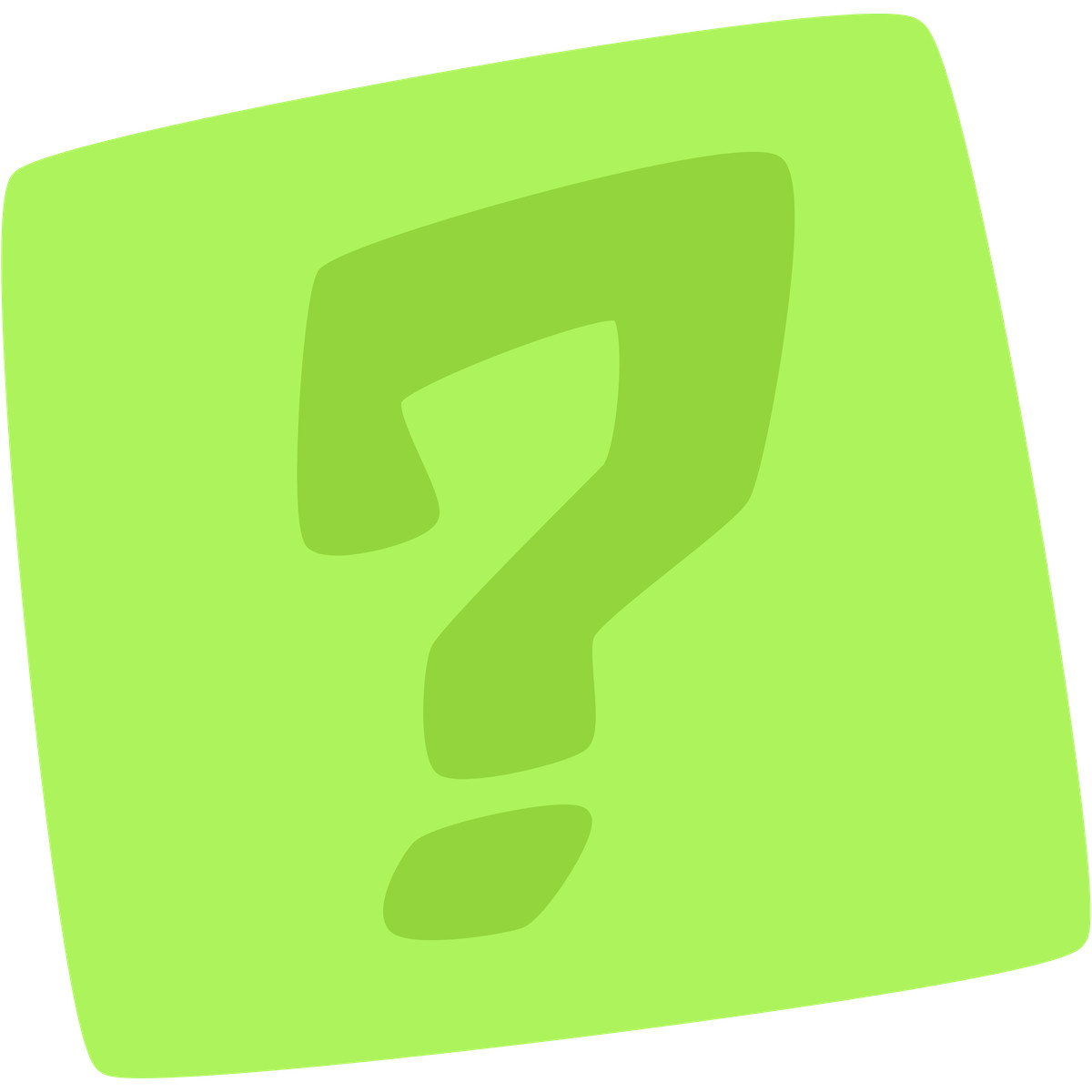 Ilustración Question mark in green square en estilo Bouncy a descargar en PNG y SVG