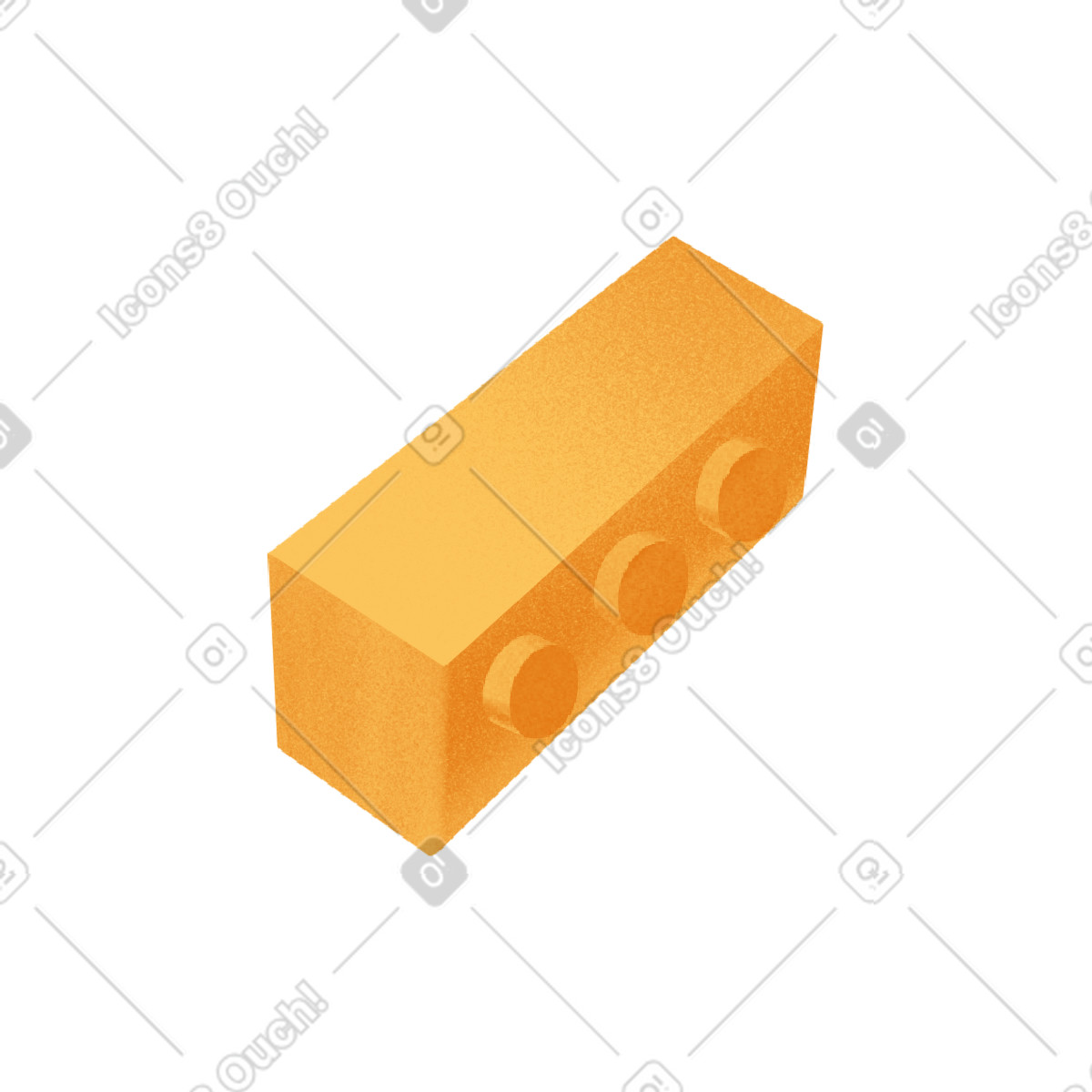 Yellow lego brick-Illustration im Gleam-Stil als Download in PNG, SVG