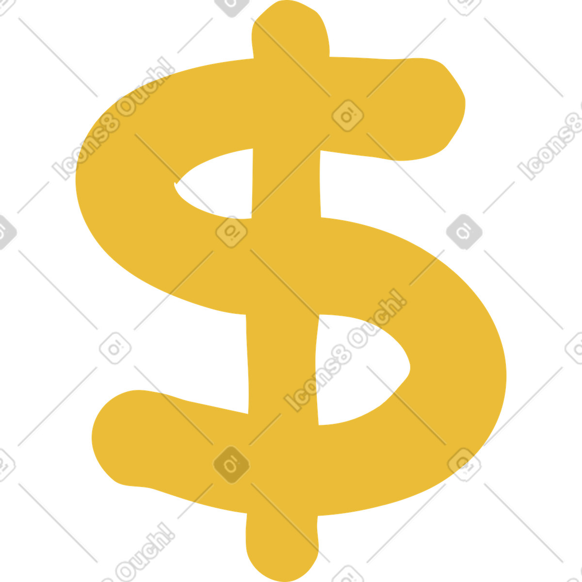 Dollaro illustrazione in stile Stripy scarica in PNG, SVG