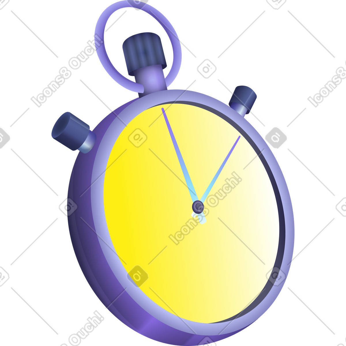 Pocket watch illustration in Isotech style download in PNG, SVG