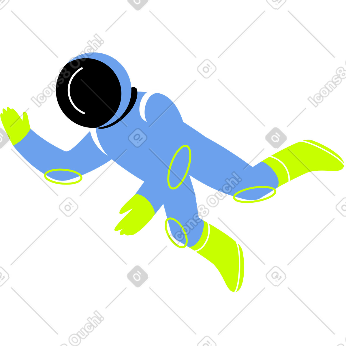 Astronaut mann-Illustration im Space-Stil als Download in PNG, SVG