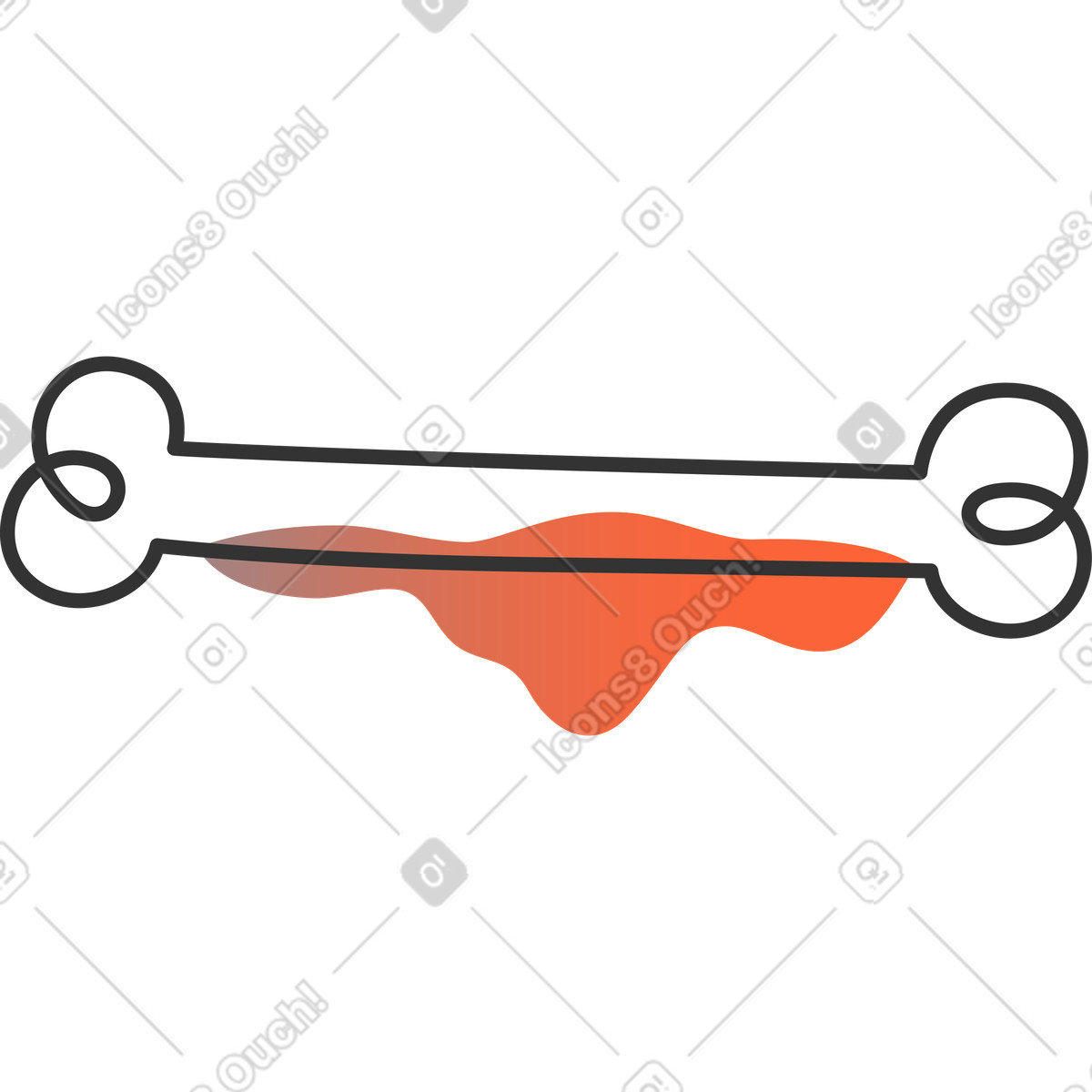 Knochen-Illustration im Crayon-Stil als Download in PNG, SVG